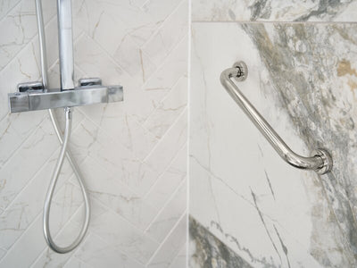 Corby Harrogate Grab Rail in Polished Steel