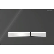 Geberit Sigma50 Square WC Dual Flush Plate - Black & Chrome - 115.788.DW.2 by Geberit (Geberit-115.788.DW.2)