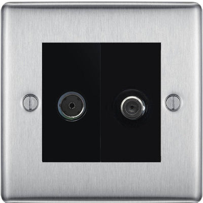 BG Nexus Metal Brushed Steel TV & Satellite Socket NBS65B by British General (BG-NBS65B)