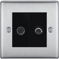 BG Nexus Metal Brushed Steel TV & Satellite Socket NBS65B