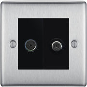 BG Nexus Metal Brushed Steel TV & Satellite Socket NBS65B by British General (BG-NBS65B)
