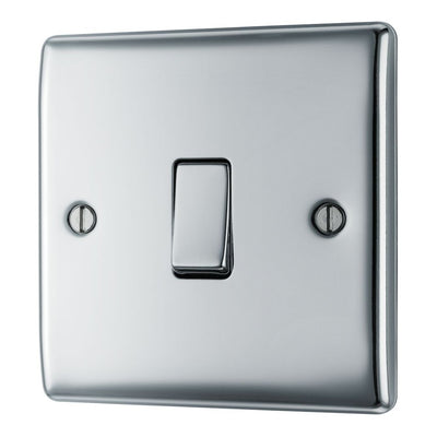 BG Nexus Polished Chrome 20A 16AX Intermediate Light Switch NPC13 with 35mm Steel Back Box