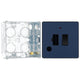 BG Evolve Matt Blue 13A Switched Spur with Neon and Flex Outlet PCDDB52B with 35mm Steel Back Box