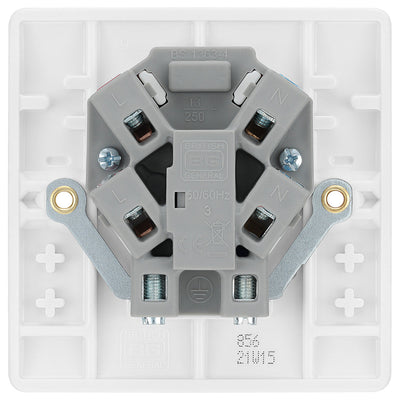 BG 856 Moulded Round Edge | White | 13A Neon Unswitched Fused Connection Unit by British General (BG-856)