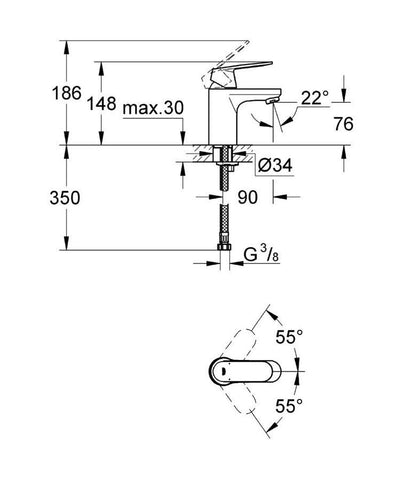 Grohe EUROSMART COSMOPOLITAN Basin Mixer Tap