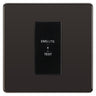 BG Flatplate Screwless Black Nickel 20AX 2 Way Emergency Lighting Test Key Switch - Key Included - Black Insert
