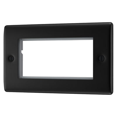 BG Matt Black 4G Euro Plate with 45W USB A+C Charger Modules - White Insert