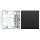 BG Evolve Black Chrome 2 Way Double Edge to Edge Rocker Switch PCDBC42EB with 35mm Steel Back Box
