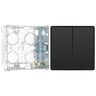 BG Evolve Black Chrome 2 Way Double Edge to Edge Rocker Switch PCDBC42EB with 35mm Steel Back Box by British General