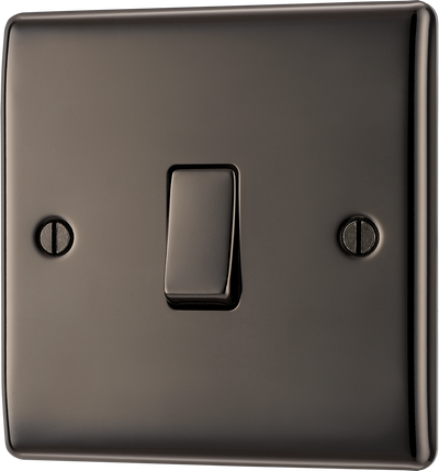 BG NBN13 Nexus Metal Black Nickel 1 Gang 10A 10AX Intermediate Plate Switch