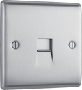 BG NBSBTS1 Nexus Metal Brushed Steel 1 Gang Slave Telephone Socket