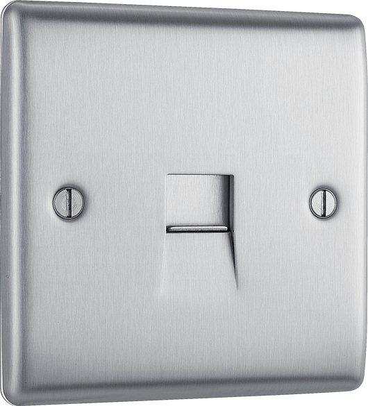 NBSBTS1 Front - This secondary telephone socket from British General uses a screw terminal connection and should be used for an additional telephone point which feeds from the master telephone socket.