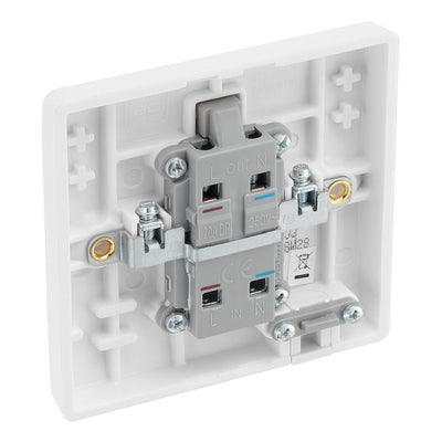 BG Nexus 1 Gang 20A 2 Pole Flex Outlet Neon Switch & 50mm Pattress Back Box