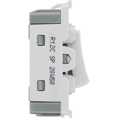 BG R12C Nexus Grid White 20A 20AX 2 Way 1 Pole Centre-Off Switch Module