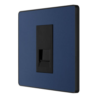 BG Evolve Matt Blue Single Master Telephone Socket PCDDBBTM1B with 25mm Steel Back Box
