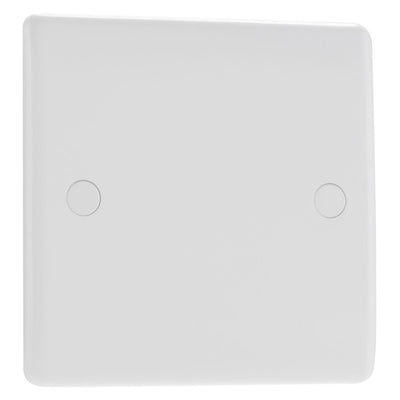 BG 894 Moulded Round Edge | White | 1 Gang Blank Plate
