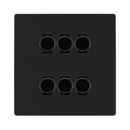 BG Evolve Matt Black 6 Gang Trailing Edge LED Dimmer Light Switch 2 Way Custom Switch
