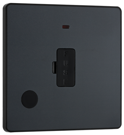 BG Evolve PCDMG54B Matt Grey 13A Flex Outlet Neon Unit - Black Insert