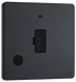 PCDMG54B Front - This Evolve Matt Grey 13A fused and unswitched connection unit from British General provides an outlet from the mains containing the fuse, ideal for spur circuits and hardwired appliances.
