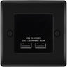 BG Nexus Metal Matt Black Dual USB Charger 3.1A Output Socket - Black Insert by British General (BG-NFBEMS2+EMUSB3B)