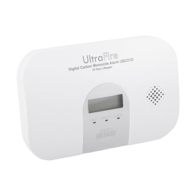10 Year Life Digital Carbon Monoxide Alarm - UltraFire UBCO1D by UltraFire (Safelincs-UFUBCO1D)