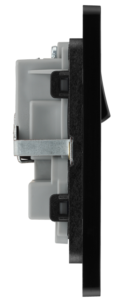 BG Evolve PCDMB22B Matt Black 2 Gang 13A Switched Socket-Black Insert