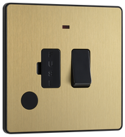BG Evolve PCDSB52B Satin Brass 13A Flex Neon Switched-Black Insert by British General (BG-PCDSB52B-Shopify-SA_1)