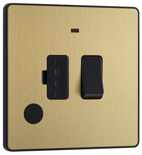 BG Evolve PCDSB52B Satin Brass 13A Flex Neon Switched-Black Insert by British General (BG-PCDSB52B-Shopify-SA_1)