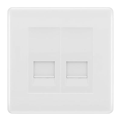 BG White Moulded Double IDC Secondary Telephone Socket - White Insert by British General (BG-NWMBTS2W)