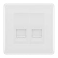 BG White Moulded Double IDC Secondary Telephone Socket - White Insert