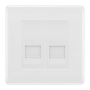 BG White Moulded Double IDC Secondary Telephone Socket - White Insert by British General (BG-NWMBTS2W)