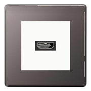 BG Nexus Screwless Black Nickel HDMI Socket White insert by British General (BG-EMHDMIW+FBNEMS2)