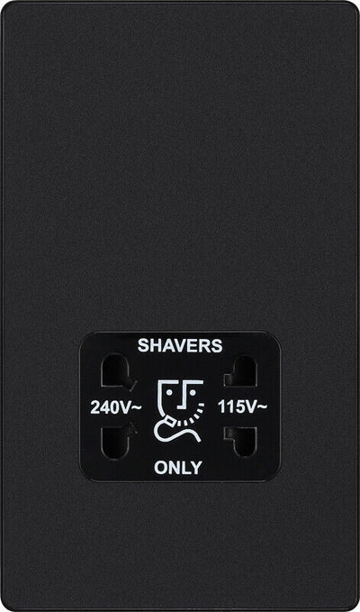 BG Evolve Matt Black Screwless Switches & Sockets Black Inserts Full Range