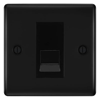 BG Nexus Matt Black Single IDC Secondary Telephone Socket - Black Insert by British General (BG-NFBBTS1B)