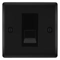 BG Nexus Matt Black Single IDC Secondary Telephone Socket - Black Insert