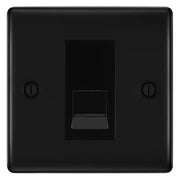 BG Nexus Matt Black Single IDC Secondary Telephone Socket - Black Insert by British General (BG-NFBBTS1B)