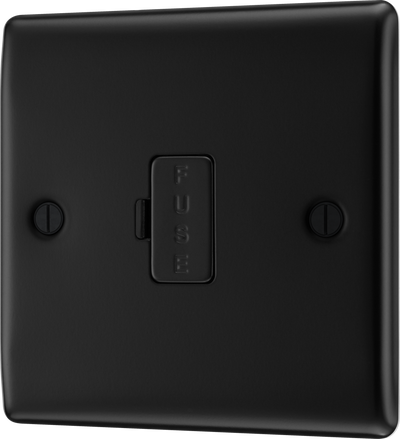 BG NFB54 Nexus Metal Matt Black 13A Unswitched Fused Spur Unit