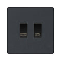 BG Evolve Matt Grey Custom Appliance Grid Switch 2 Gang Screwless