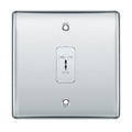 BG Polished Chrome 1 Gang 2 Way SP Emergency Light Test Key Grid Switch