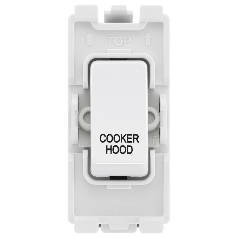 BG Evolve White RRCHPCDW 20A DP Appliance Grid Switch Labelled Cooker Hood