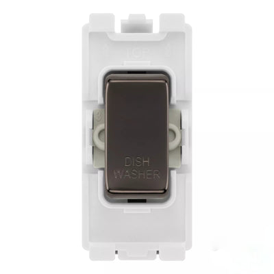 BG RRDWBN Black Nickel 20 Amp Double Pole Appliance Grid Switch Labelled Dish Washer