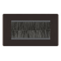 BG Screwless Black Nickel Double 4 Gang Brush Cable Wall Plate TV Black