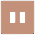 BG RPCDCP2B Evolve Grid Polished Copper 2 Module Square Front Plate - Black Trim