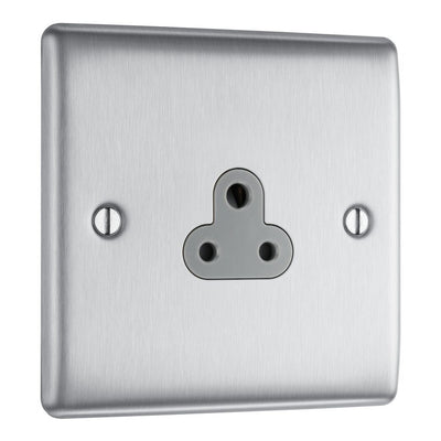 BG Nexus Brushed Steel 2A Unswitched Socket NBS28G and 25mm Steel Back Box
