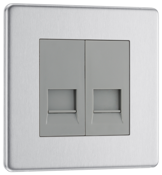 FBSBTM2 Front - This master double telephone socket from British General uses a screw terminal connection and should be used where your telephone line enters your property.