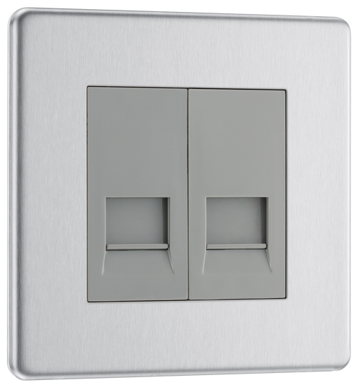FBSBTM2 Front - This master double telephone socket from British General uses a screw terminal connection and should be used where your telephone line enters your property.