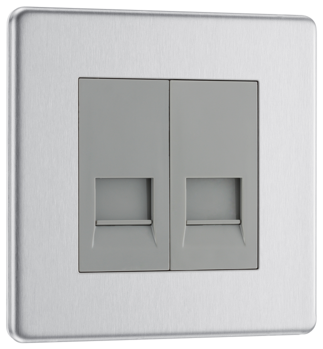 FBSBTM2 Front - This master double telephone socket from British General uses a screw terminal connection and should be used where your telephone line enters your property.