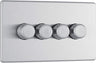 BG FBS84P Flatplate Screwless 4 Gang, 2 Way, 400w Brushed Steel Dimmer Switches by British General (BG-FBS84P-Shopify-SA_1)