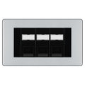 BG Screwless Polished Chrome 3 Gang RJ45 Cat5e Data Socket Black Inserts