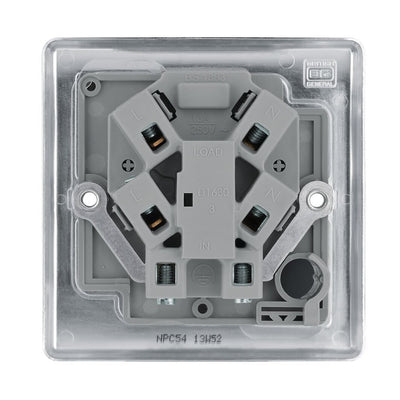 BG Nexus Polished Chrome 13A Unswitched Fused Connection Unit NPC54 with 35mm Steel Back Box